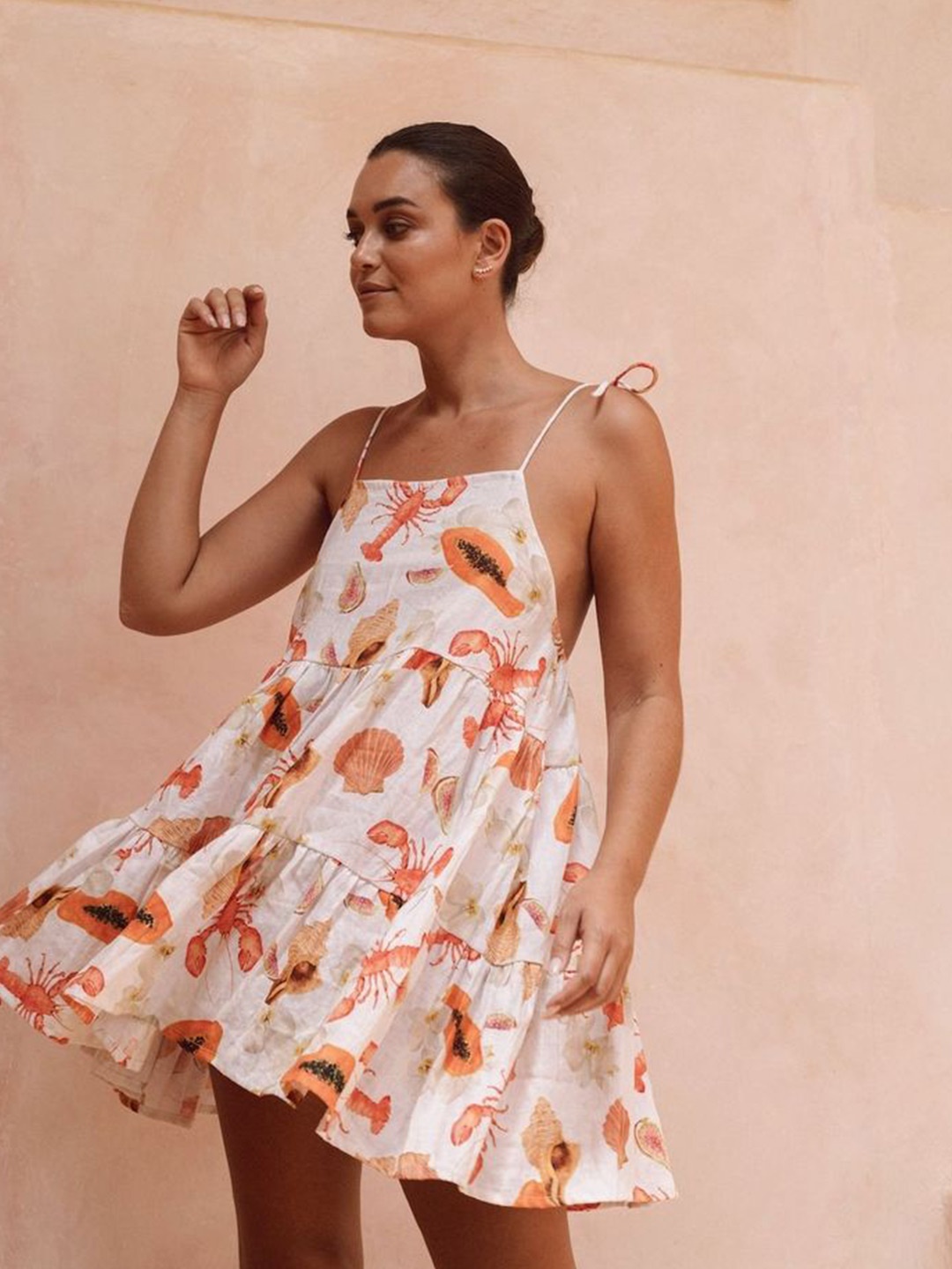 

LULU & SKY Floral Printed Tiered A-Line Dress, White