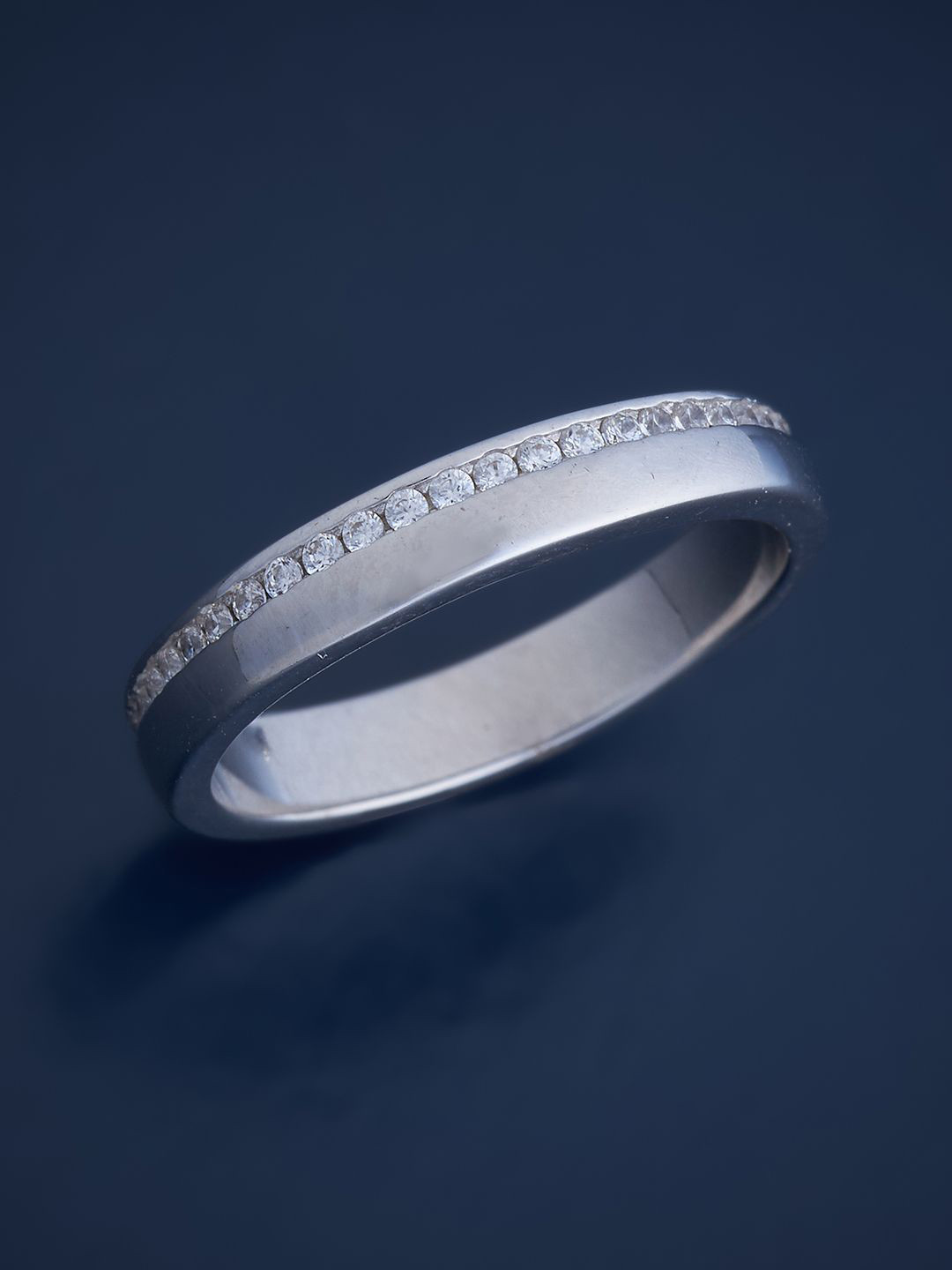 

Kushal's Fashion Jewellery Sterling Silver Cubic Zirconia Rhodium-Plated Finger Ring