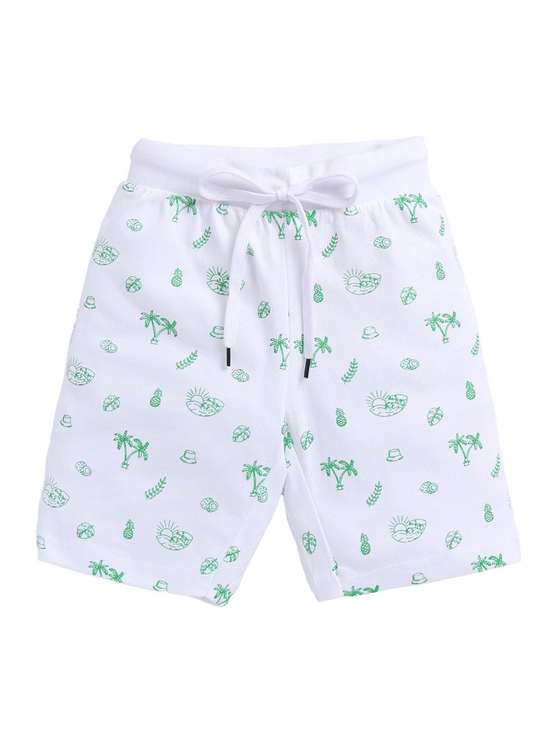 

E-TEENZ Boys Pure Cotton Printed Mid-Rise Shorts, White