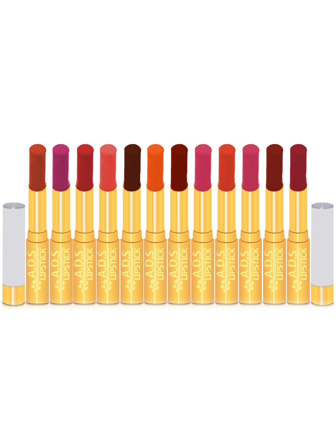 

A.D.S Set Of 12 Moisturizing Smudge Proof Long Lasting Matte Lipstick - 1.8 gm - Shade - A, Multi