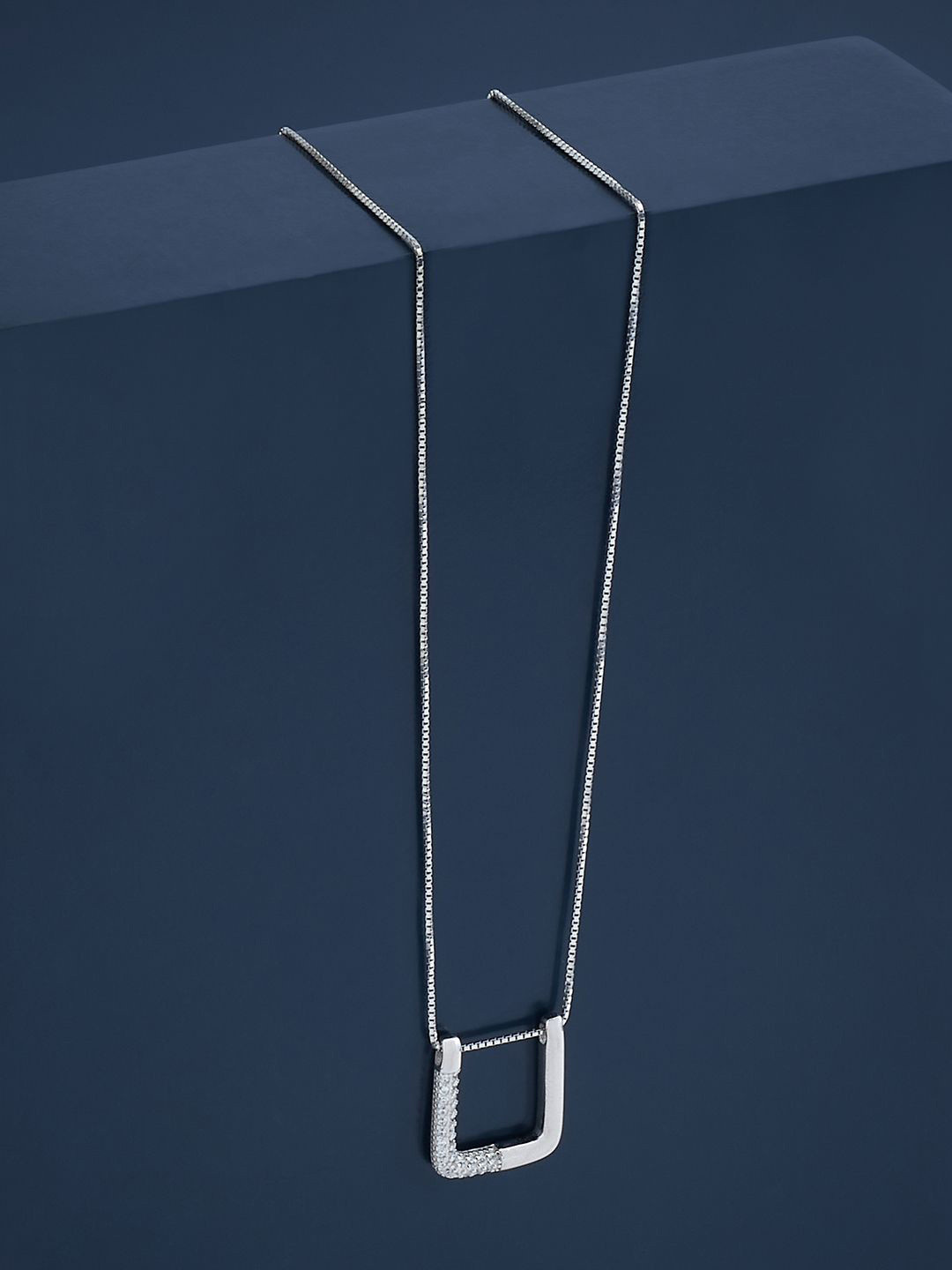 

Kushal's Fashion Jewellery Sterling Silver Cubic Zirconia Rhodium-Plated Necklace
