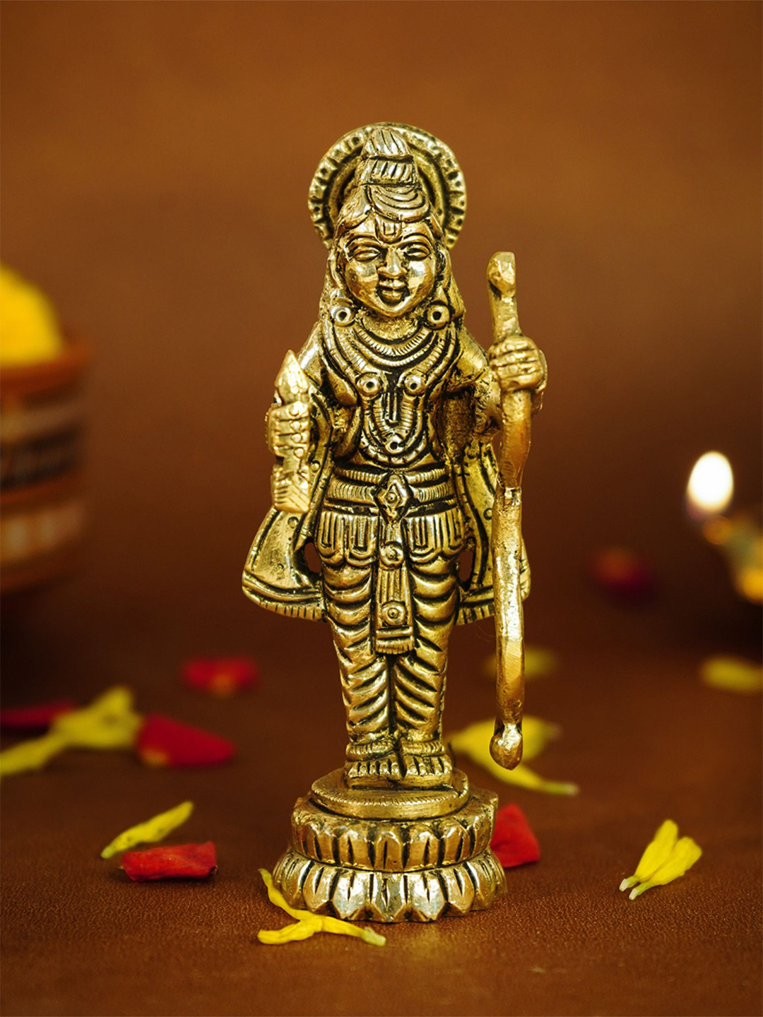 

Ekhasa Gold-Toned Ram Lalla Religious Pure Brass Idol Showpiece