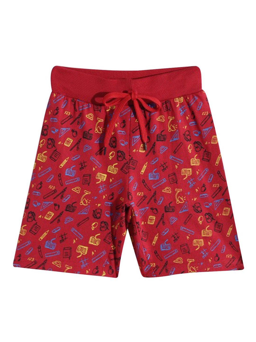 

E-TEENZ Boys Printed Pure Cotton Shorts, Red