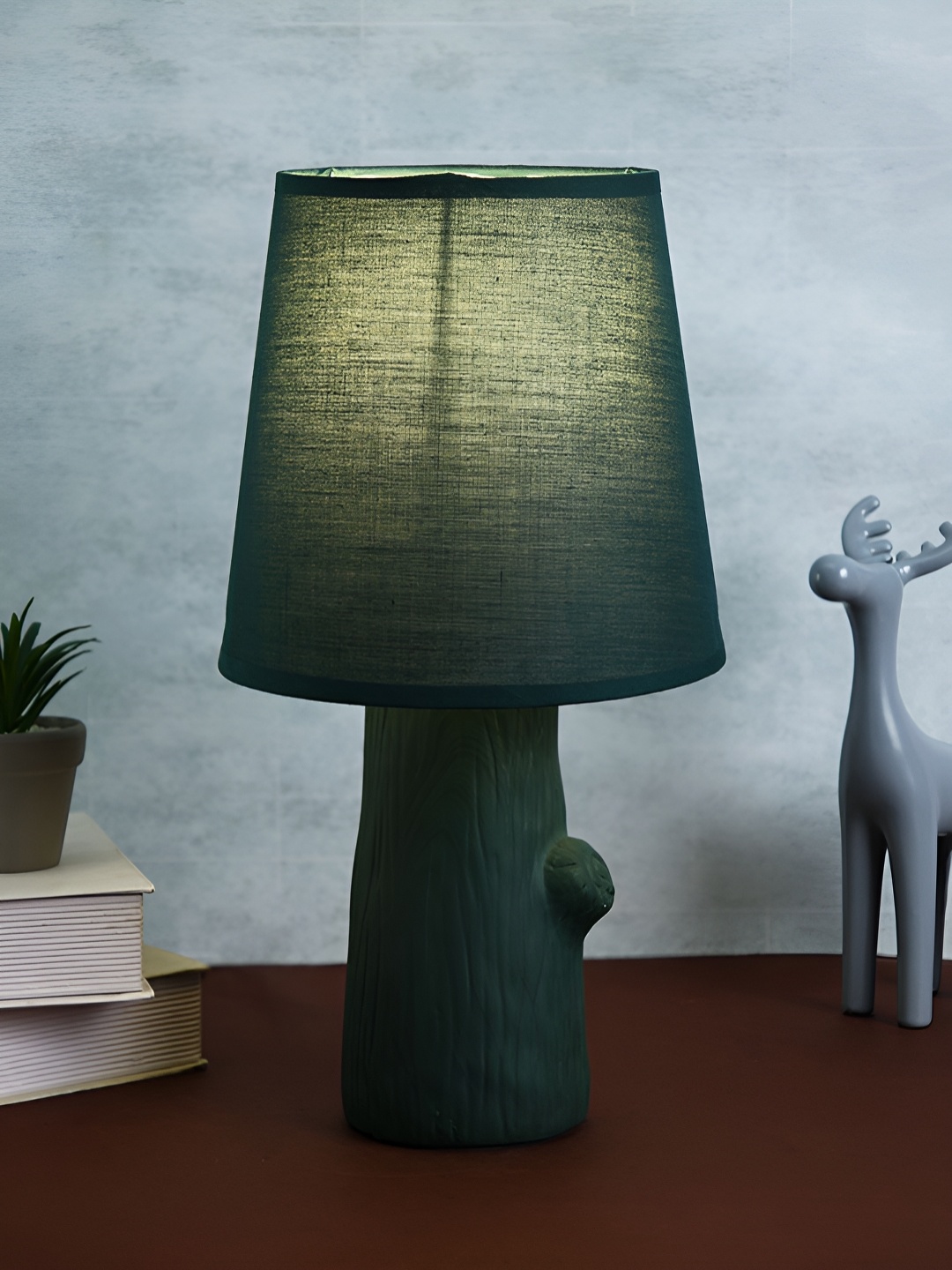 

TAYHAA Teal Ceramic Contemporary Frusturical Shaped Table Lamp