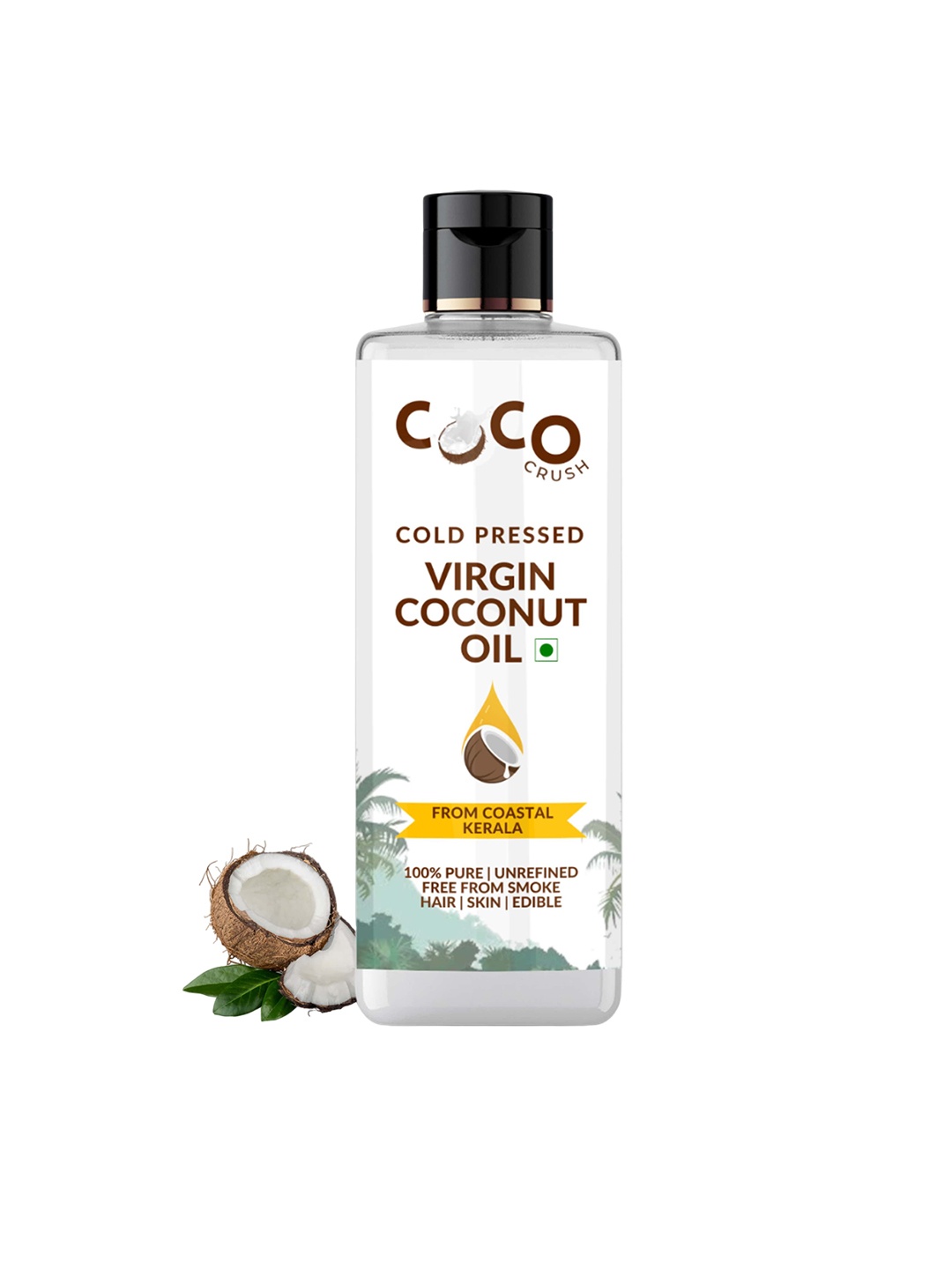 

Coco Crush Virgin Cold Pressed Coconut Oil-50ml, Transparent