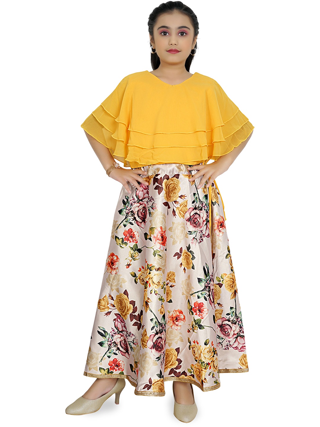 

BAESD Embellished Flared Sleeve Maxi Dress, Yellow