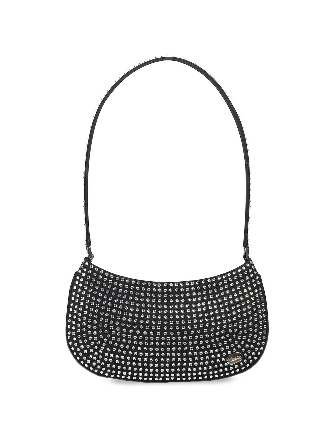 

Cheemo Embellished Shopper Shoulder Bag with Cut Work, Black