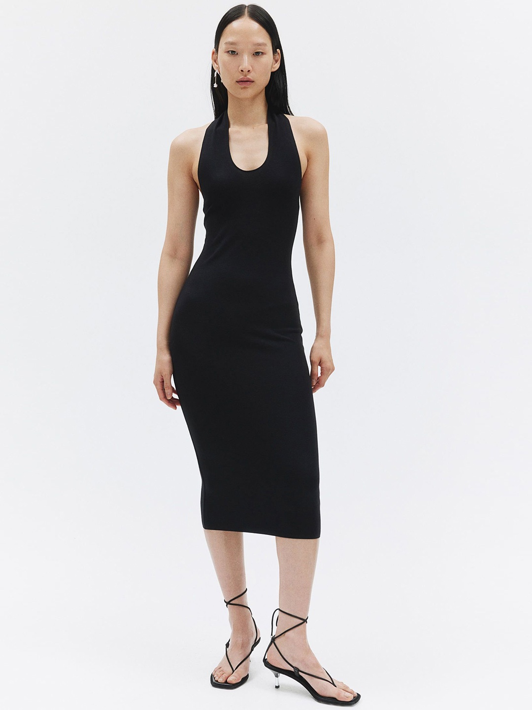 

H&M Halter Neck Bodycon Dress, Black