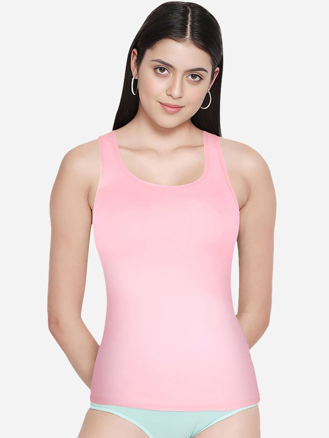 

Susie Solid Round Neck Cotton Camisoles, Pink