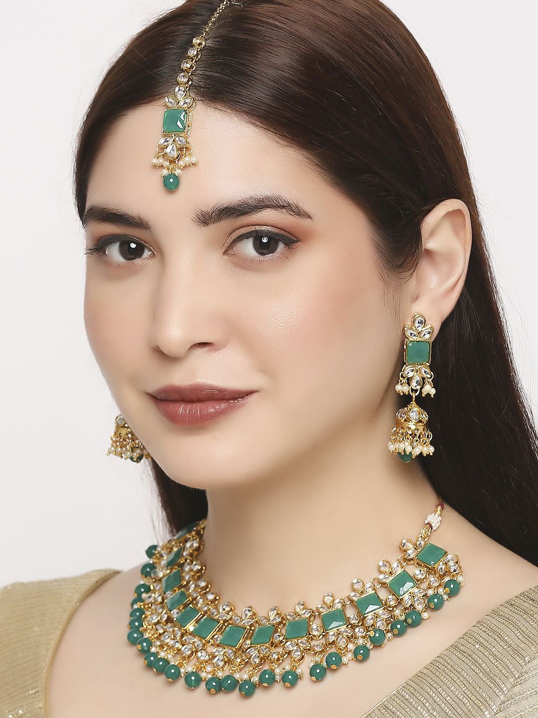 

Anouk Kundan Studded & Beaded Jewellery Set, Gold