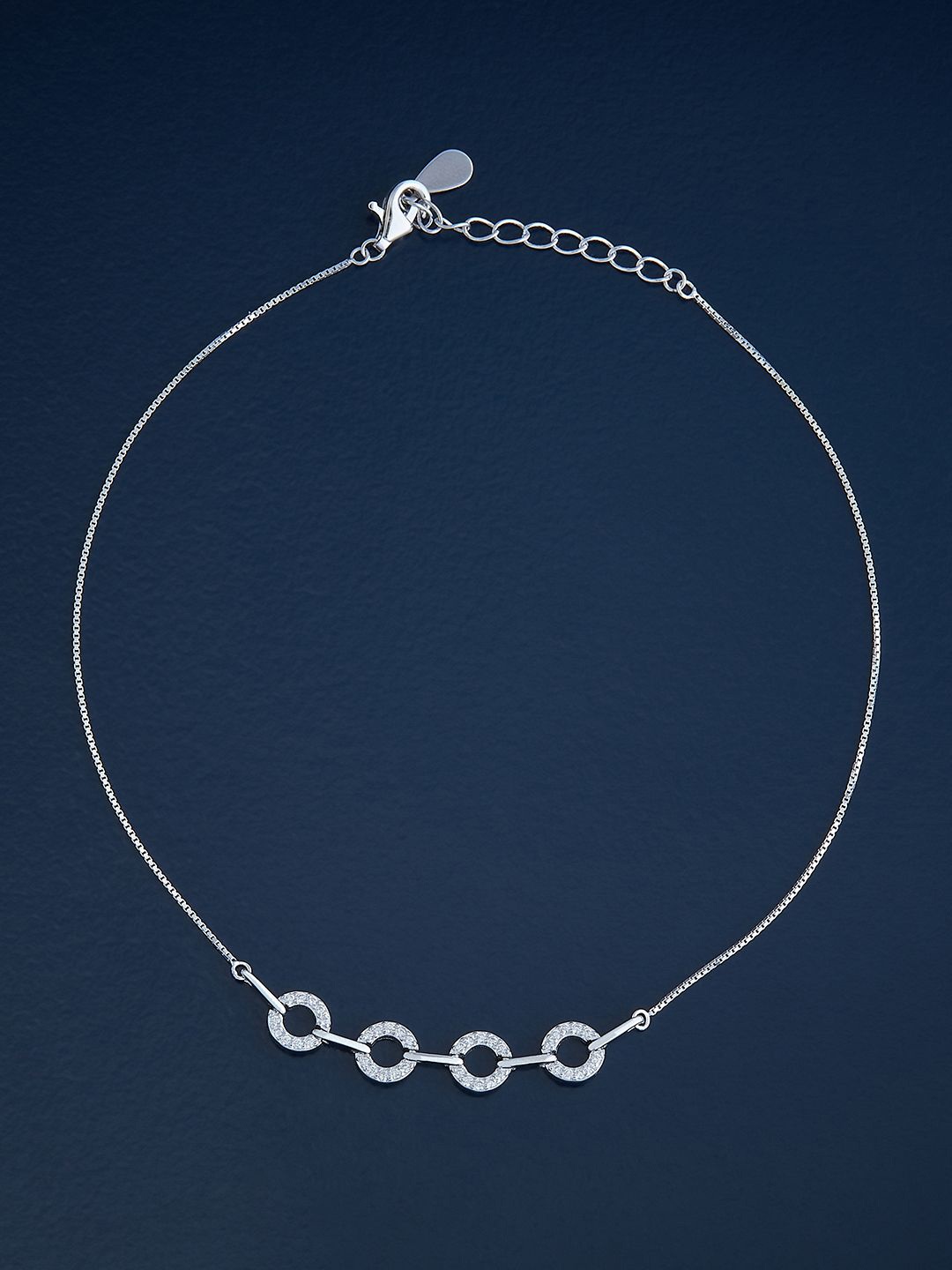 

Kushal's Fashion Jewellery Sterling Silver Artificial Stones Rhodium-Plated Anklet