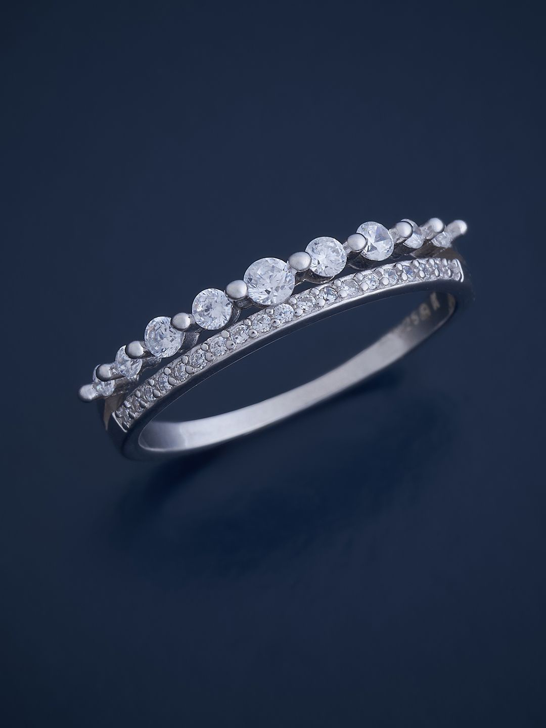 

Kushal's Fashion Jewellery Sterling Silver Cubic Zirconia Rhodium-Plated Finger Ring, Gold