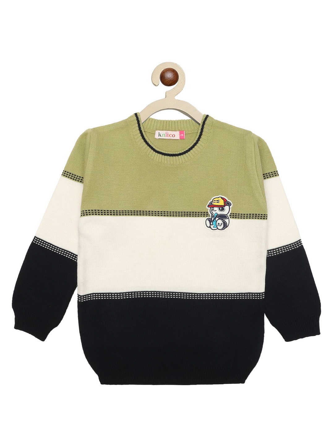

KNITCO Unisex Kids Colourblocked Pullover, Green