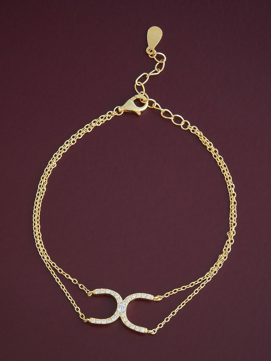 

Kushal's Fashion Jewellery 92.5 Pure Silver Gold-Plated CZ Wraparound Bracelet