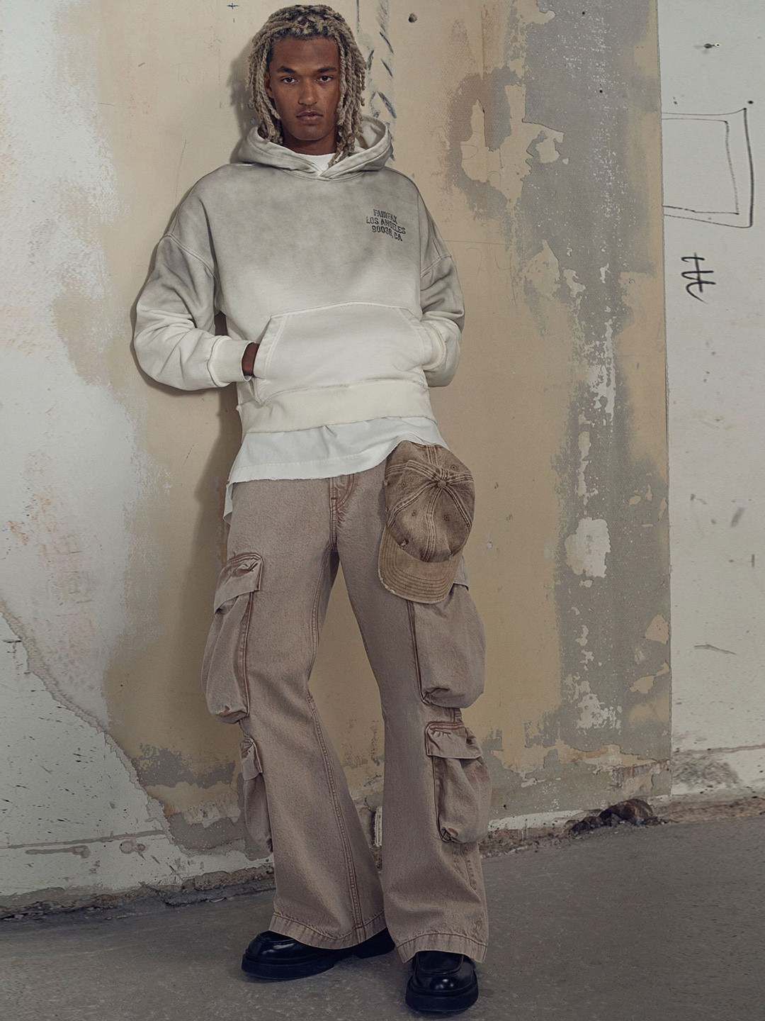 

H&M Printed Pure Cotton Oversized Fit Hoodie, Beige