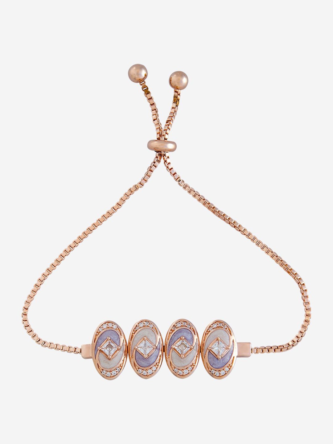 

Kushal's Fashion Jewellery Rose Gold-Plated CZ Wraparound Bracelet