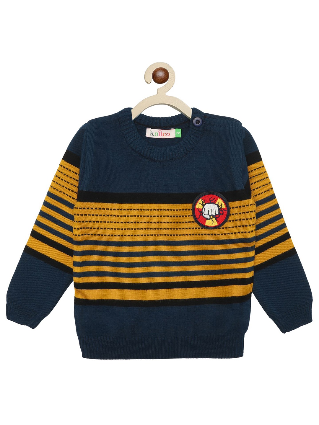 

KNITCO Unisex Kids Striped Pullover, Black