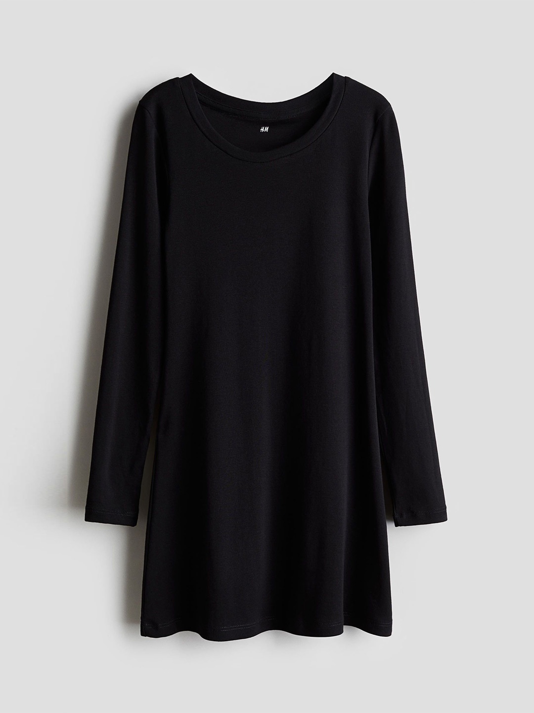 

H&M Girls Long-Sleeved Jersey Dress, Black