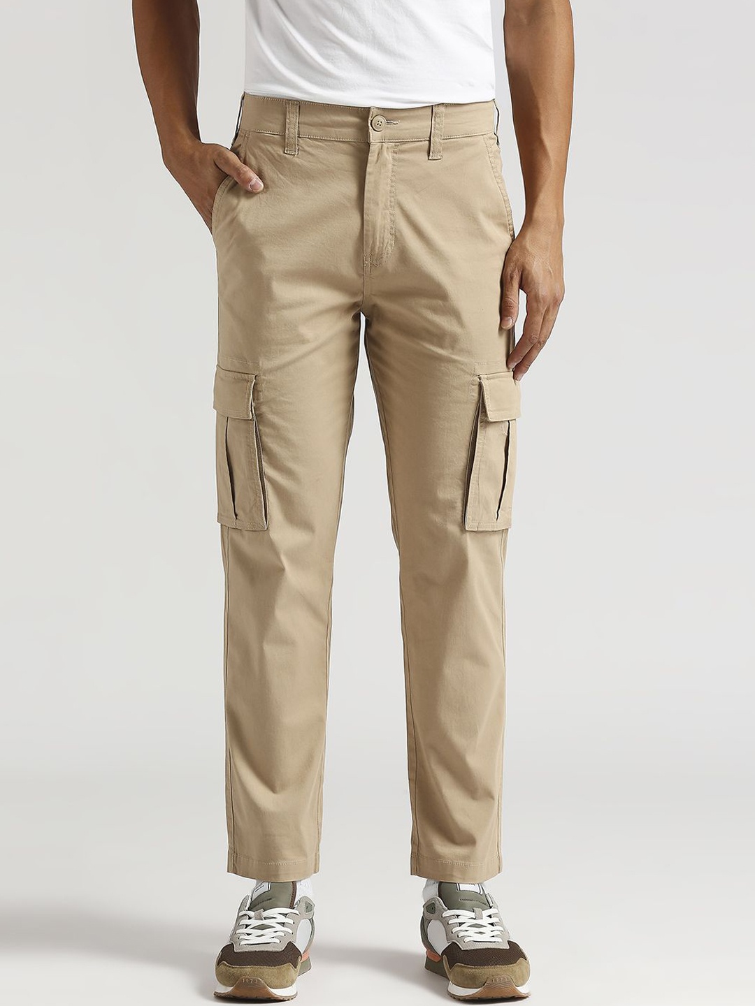 

Pepe Jeans Men Slim Fit Cargos Trousers, Khaki