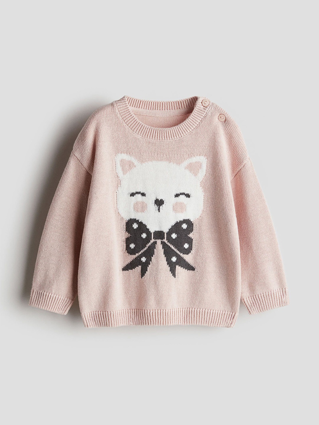 

H&M Infants Girls Pure Cotton Jumper, Pink