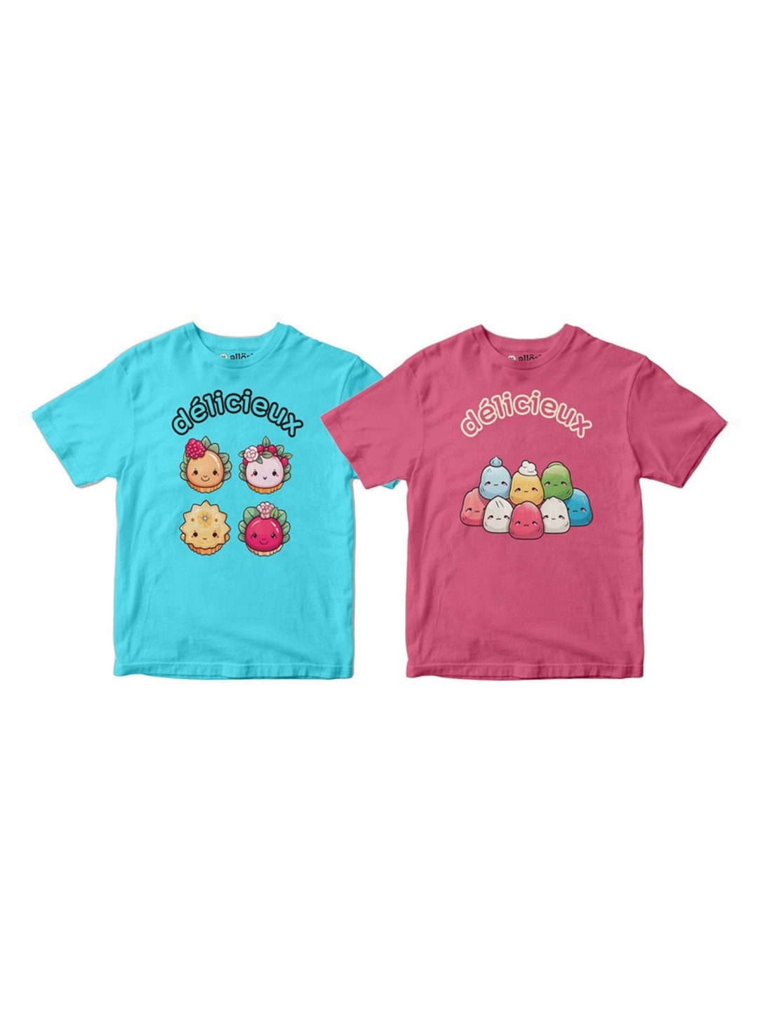 

allorio kids Girls 2 Printed Applique Slim Fit T-shirt, Multi