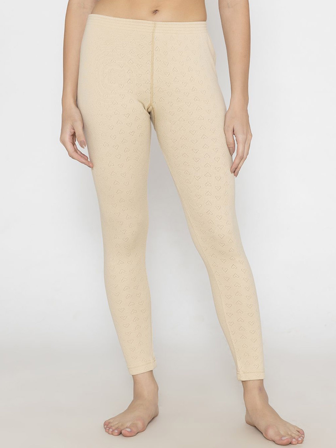 

Bonjour Women Self Design Cotton Thermal Bottoms, Beige