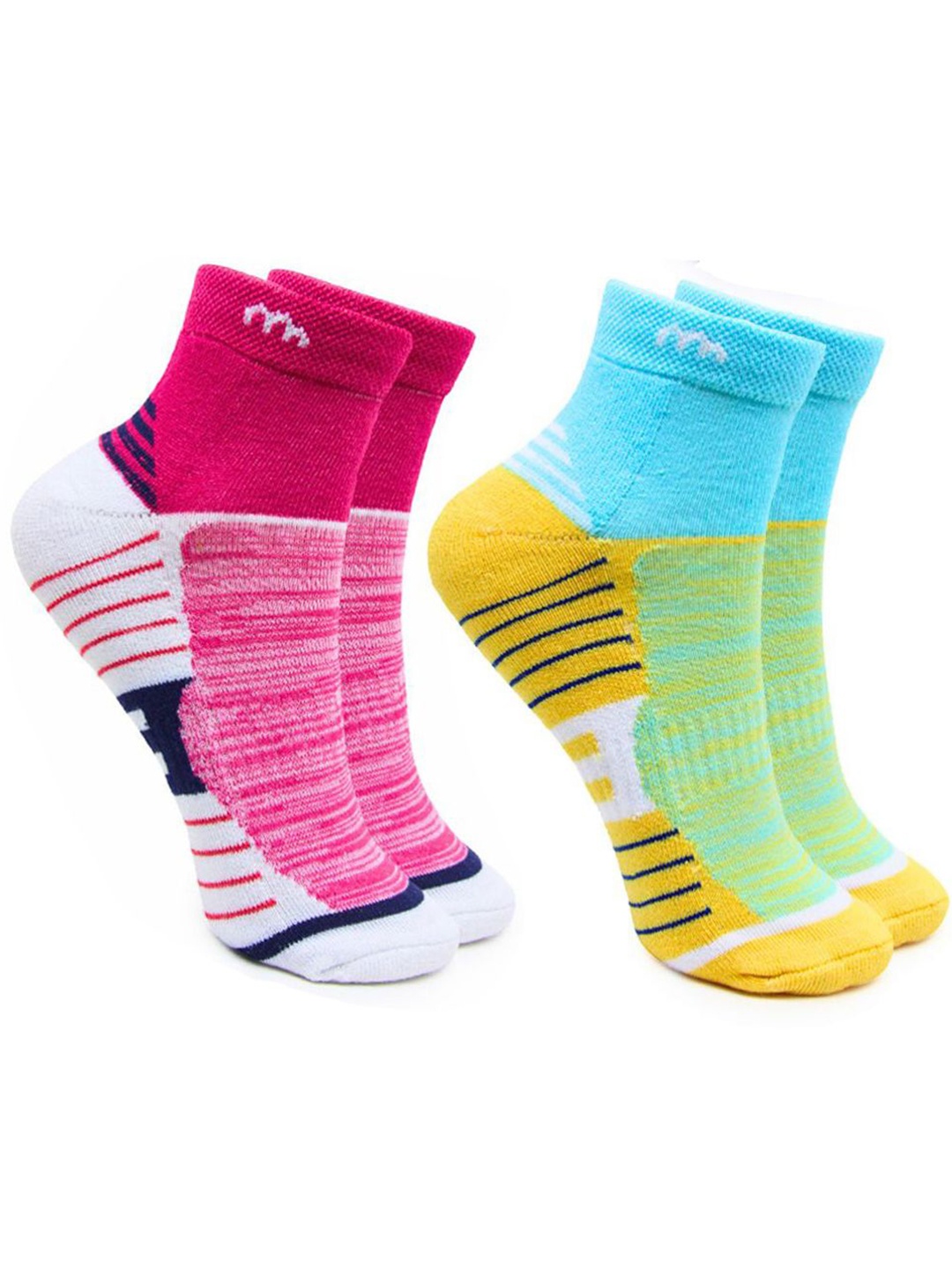 

BAESD Women Pack Of 2 Patterned Ankle Length Socks, Pink