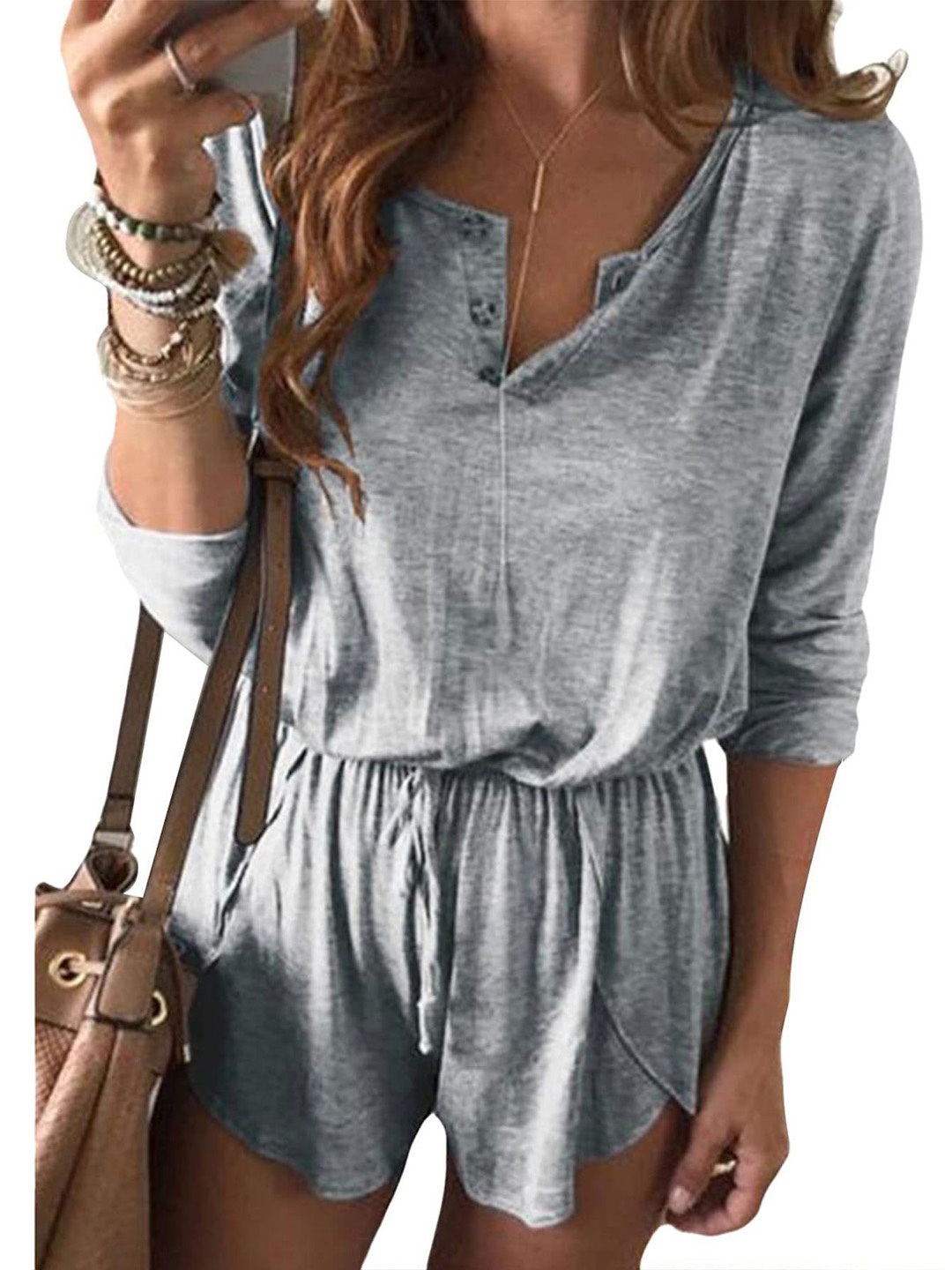 

StyleCast Grey Round Neck Top With Shorts