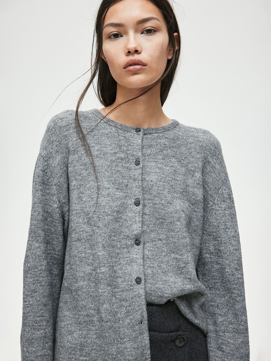 

H&M Loose-Fit Cardigan, Grey