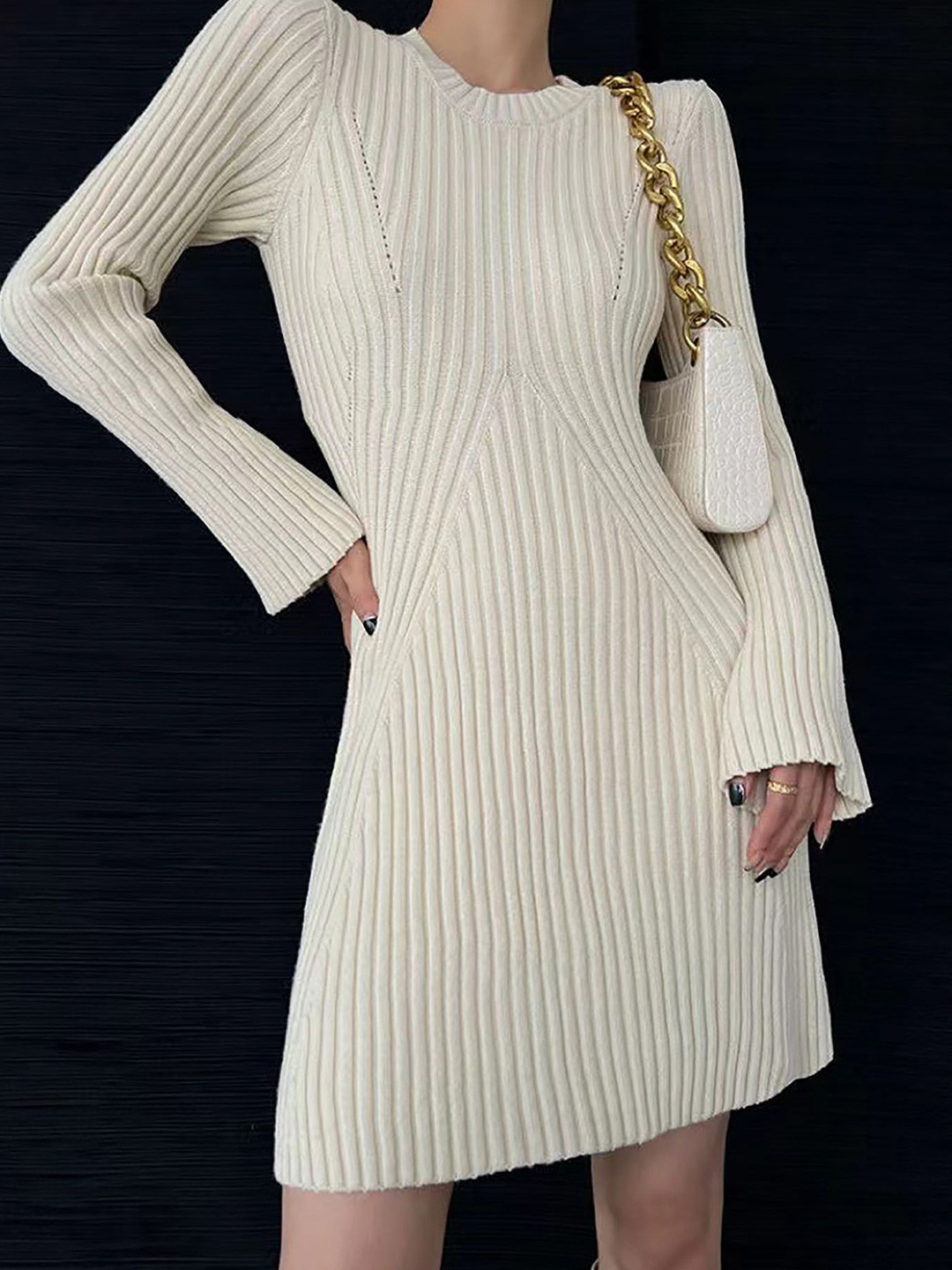 

StyleCast x Revolte women Bodycon Mini Dress, Beige