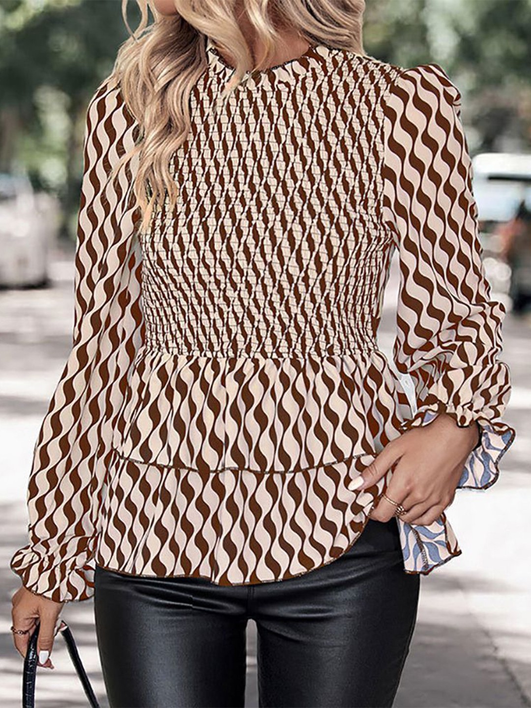 

StyleCast x Revolte Women Graphic Printed Round Neck Top, Brown