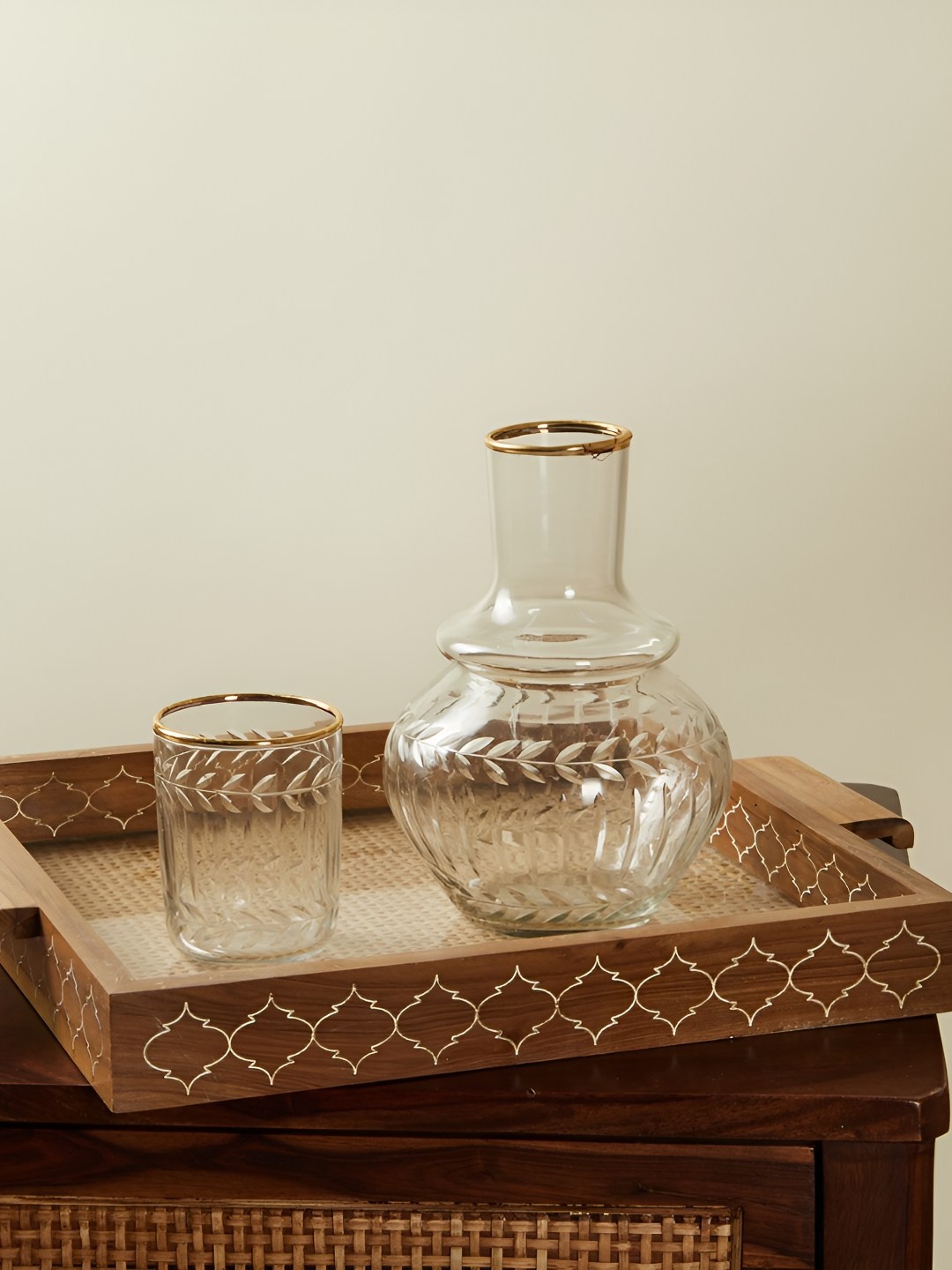 

Fabindia Transparent 2 Pieces Natural Inaaya Glass Carafe Set