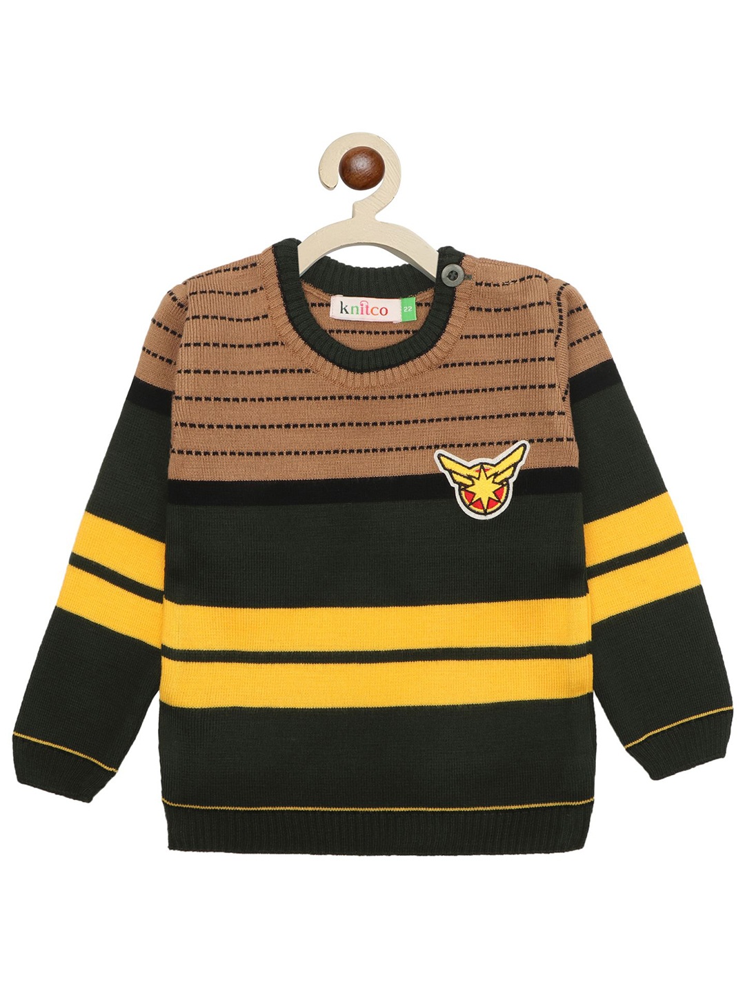 

KNITCO Unisex Kids Striped Pullover, Black