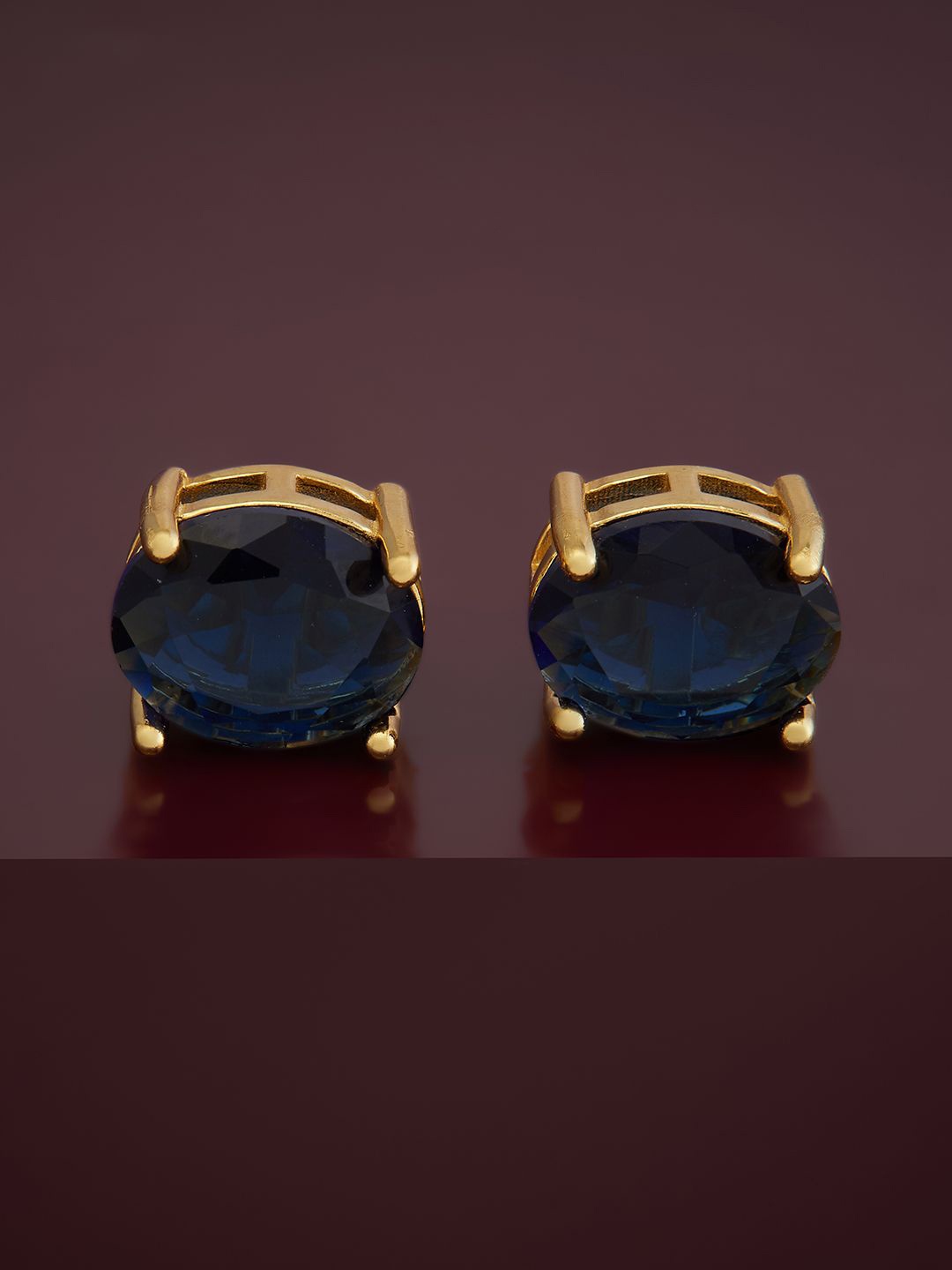 

Kushal's Fashion Jewellery Gold Plated 92.5 Pure Silver Cubic Zirconia Studded Earrings, Blue