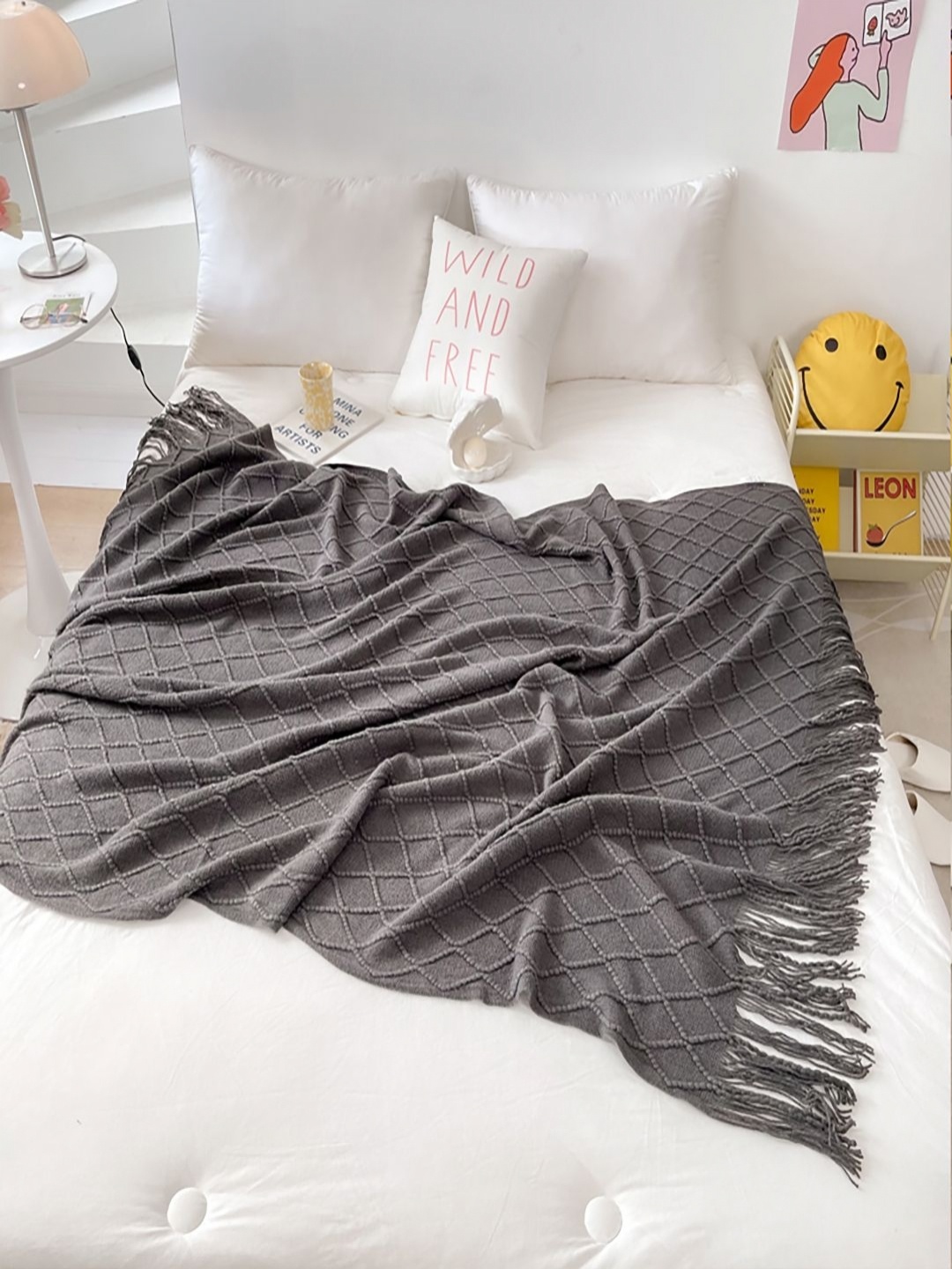 

JC HOME Grey Geometric 300 GSM AC Room Single Bed Blanket