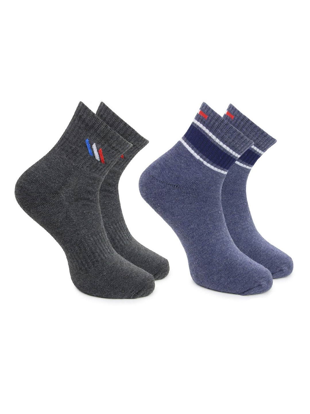 

BAESD Men Pack Of 2 Above Ankle Cotton Socks, Grey
