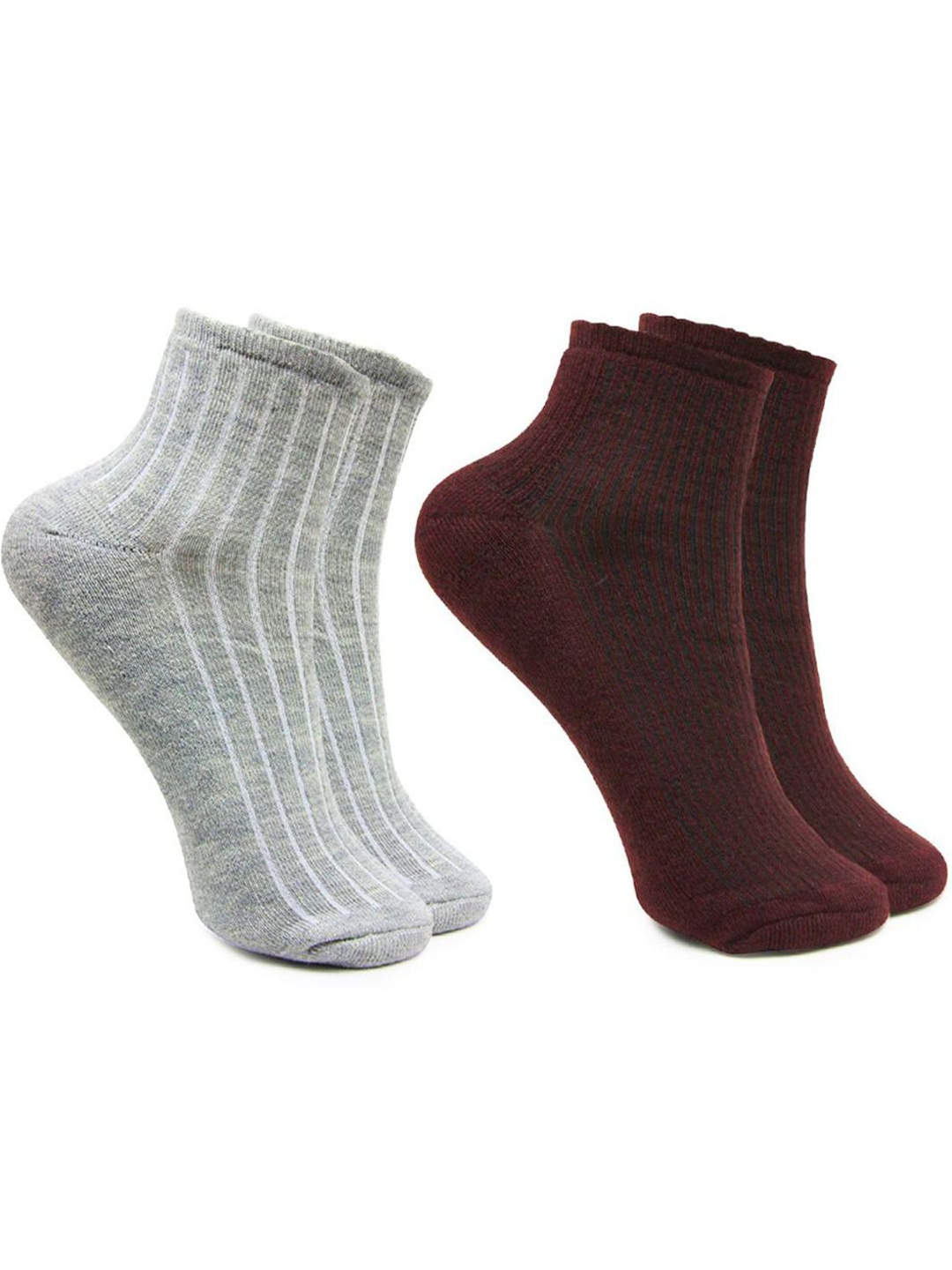 

BAESD Women Pack Of 2 Patterned Ankle Length Socks, Grey