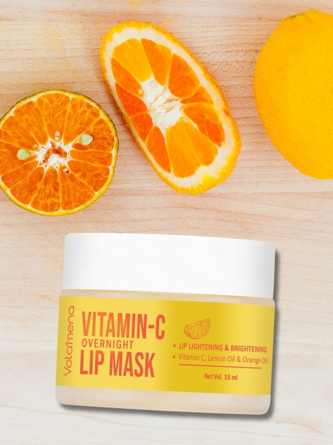 

Volamena Vitamin C Overnight Lip Mask For Brightening & Lightening -15 ml, Yellow