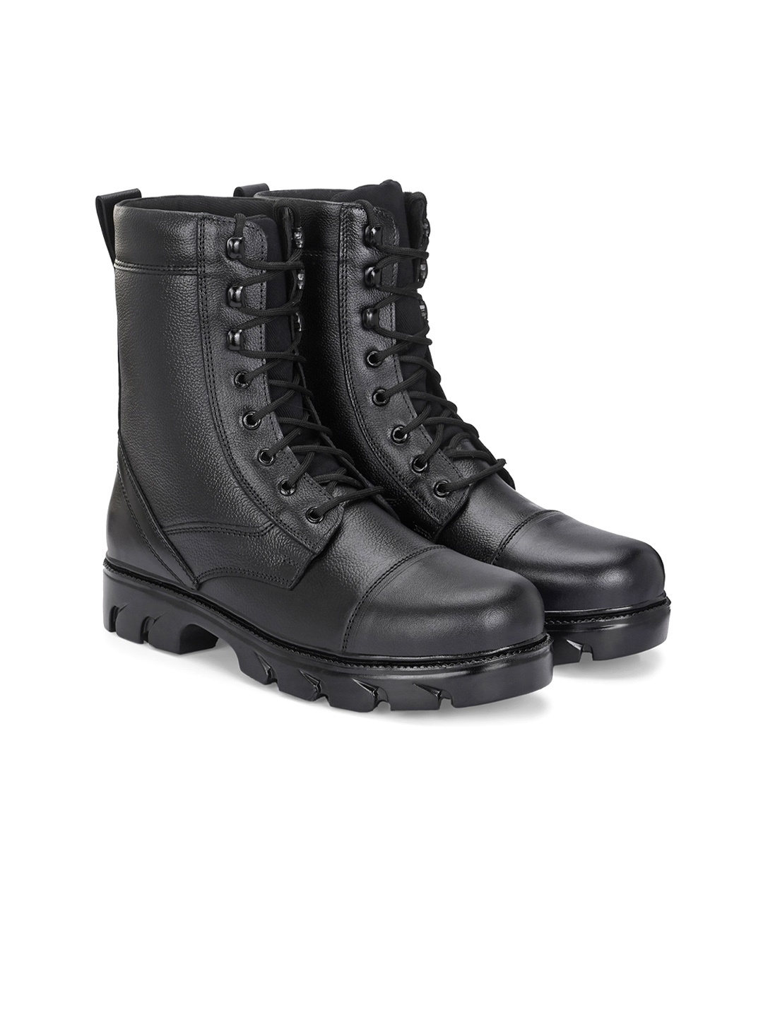 

SHOE DAY Men Leather Biker Boots, Black