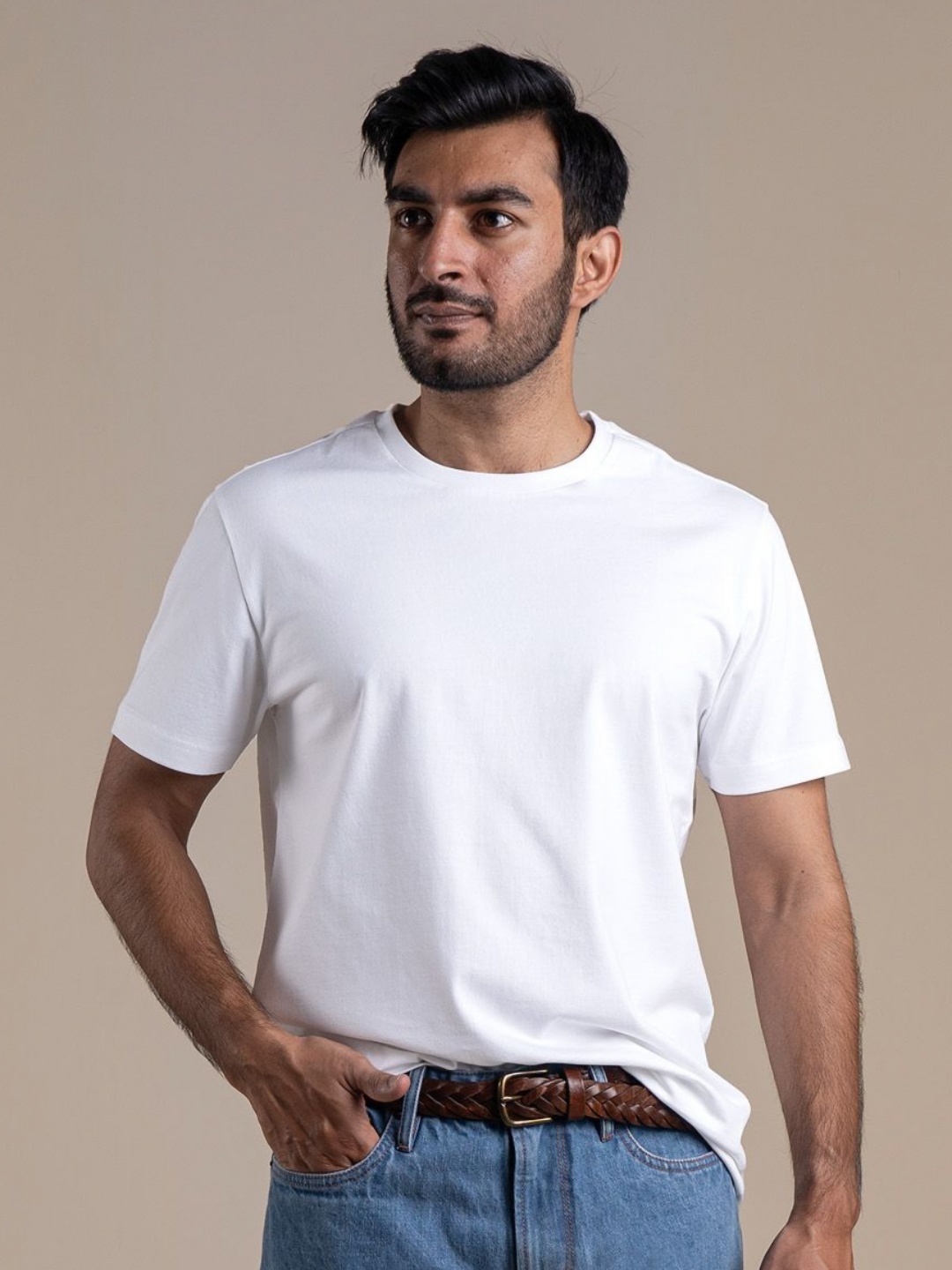 

Monks of Method Men Solid Round Neck Cotton T-shirt, White