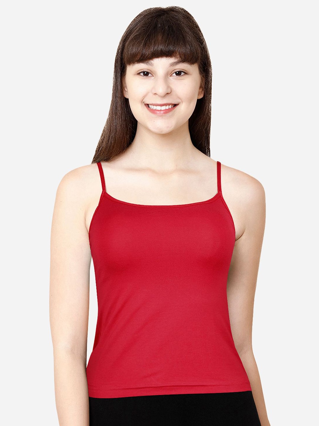 

shyaway Solid Shoulder Strap Camisoles, Red