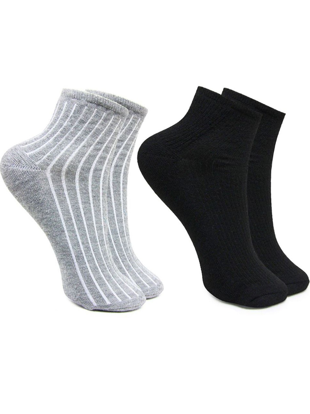 

BAESD Women Pack Of 2 Patterned Ankle Length Socks, Grey