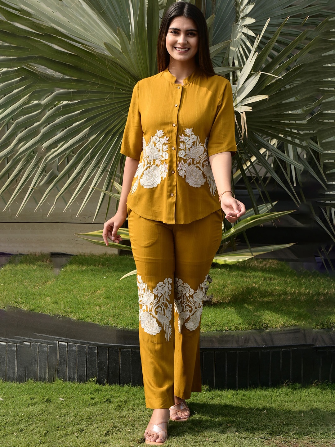 

FUBAR Embroidered Shirt & Trousers, Yellow