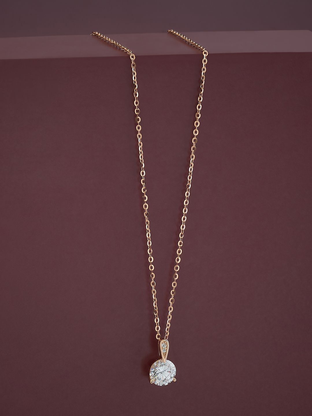 

Kushal's Fashion Jewellery Gold Plated 92.5 Pure Silver Cubic Zirconia Pendant & Chain
