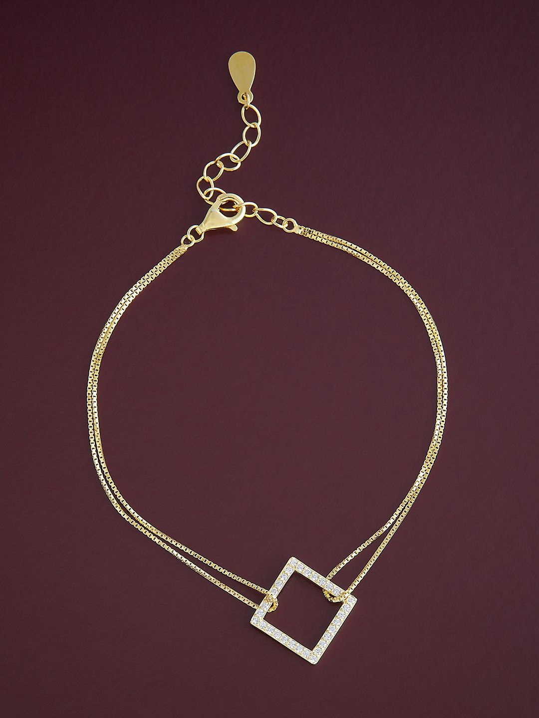 

Kushal's Fashion Jewellery 92.5 Pure Silver Gold-Plated CZ Wraparound Bracelet