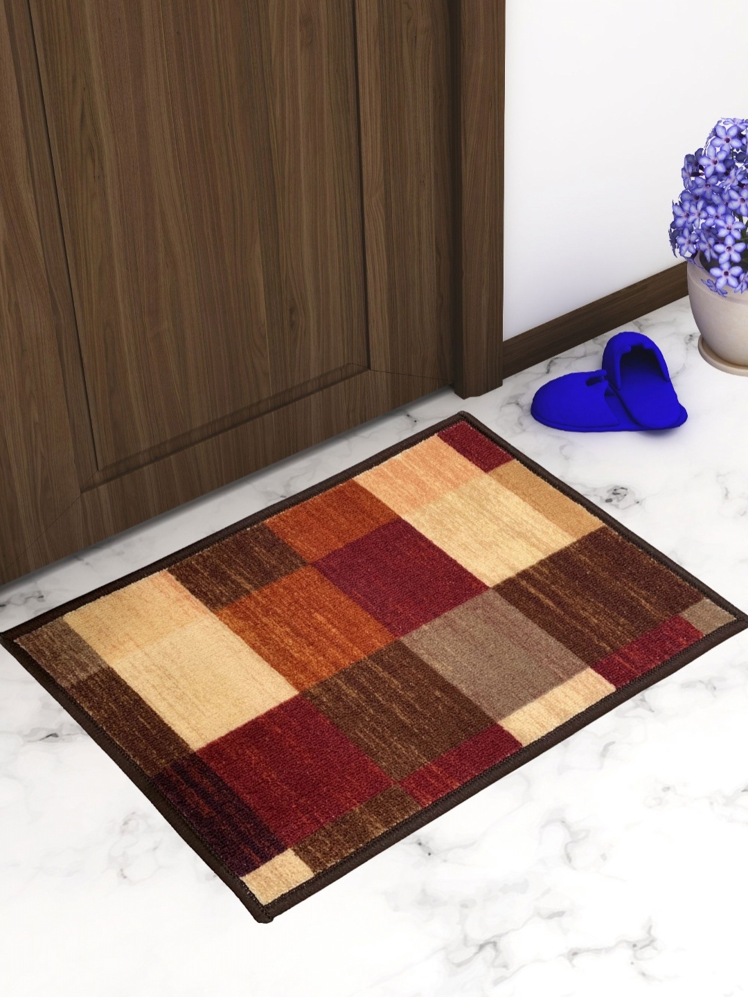 

Aura Brown & Maroon Anti Slip Printed Doormats