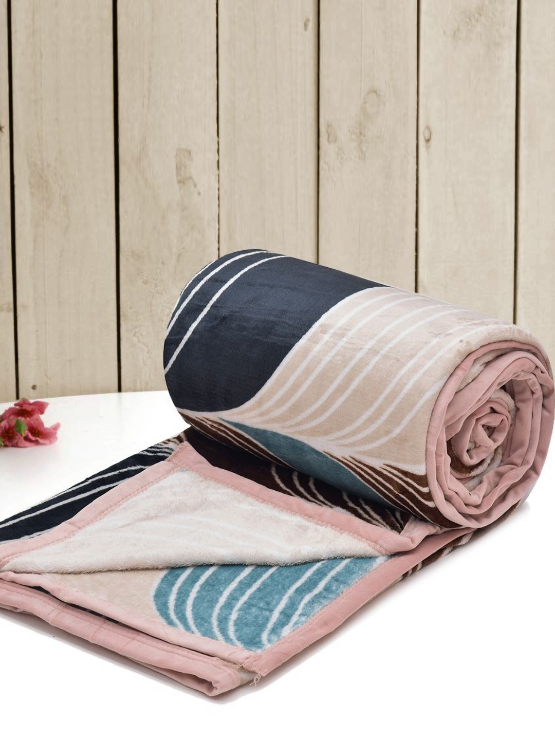 

RRC Brown & Green Floral Printed Woollen Mild Winter 350 GSM Double Bed Blanket
