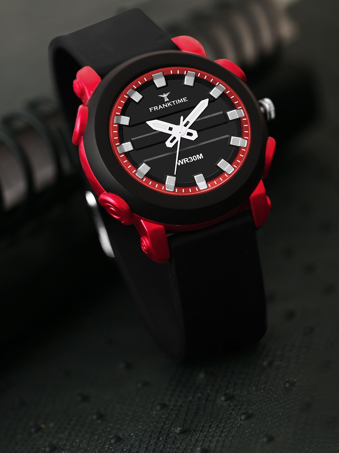 

Franktime Men Brass Patterned Dial & Straps Analogue Watch FT-0060 RD, Red