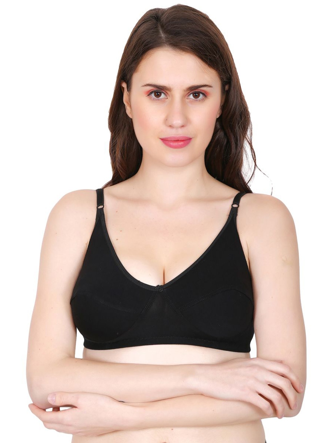 

chia fashions Padded Cotton Lingerie Set, Black