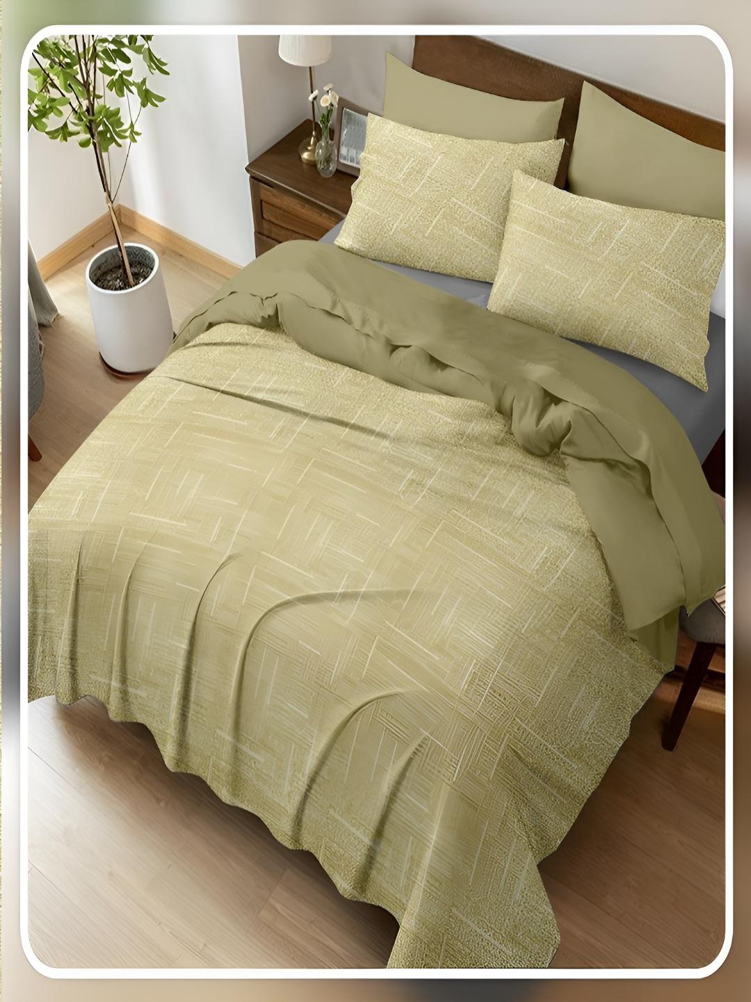 

tundwal's Green 400 TC King Bedsheet with 2 Pillow Covers
